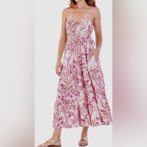 Dear John Monica Pink Tropical/Floral Maxi Dress
